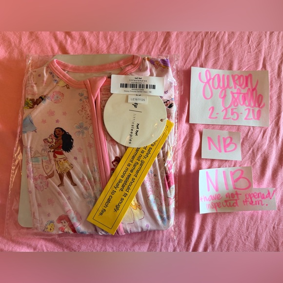Little Sleepies Other - Little Sleepies Newborn zippy pjs NWT NIB disney princess garden